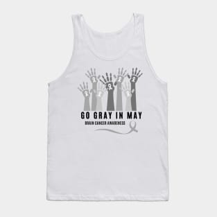 Go Gray In May Shirt Rainbow Brain Cancer Tumor Awareness Tank Top